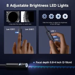 KERUI Single/Dual Lens Endoscope Camera For iPhone iPad IOS & Android Type-c Led Light IP67 Borescope Industry Inspection Camera