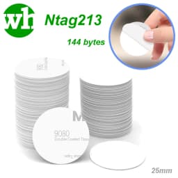 10-100Pcs/Lot White NTAG213 NFC 213 Stickers Tags 144 Bytes 13.56mhz IC Cion Card RFID NFC Labels 25mm for Access Control Phones