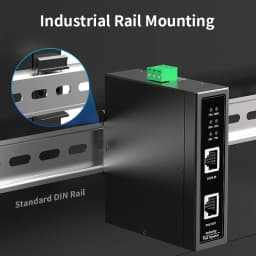 HORACO 10G Industrial POE Injector 90W DIN Rail IEEE 802.3 AF/AT/BT Plug&Play 48-55V for POE Camera, Wireless AP, Wi-Fi Bridge