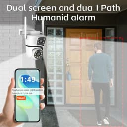 Tuya 10MP Dual-Lens 5G Wifi Camera PTZ Outdoor 4K HD Dual Screen Home Security-protection Camera Color Night Vision Surveillance