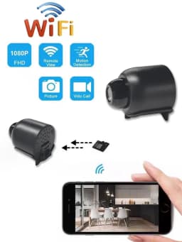 X5 Mini Surveillance Camera 1080P, Night Vision HD Remote Wireless WIFI Camera
