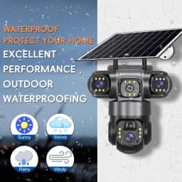V380 Pro 12MP 10X Zoom Triple Lens 4G Solar Camera Outdoor Three Screen PIR Motion Detection Security Surveillance CCTV Cameras