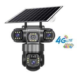 V380 Pro 12MP 10X Zoom Triple Lens 4G Solar Camera Outdoor Three Screen PIR Motion Detection Security Surveillance CCTV Cameras