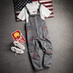 New Men's Long-Sleeved Overalls with Zipper Pocket Jumpsuit Fashion Labor Casual Work Clothes Plus Size S-4xl