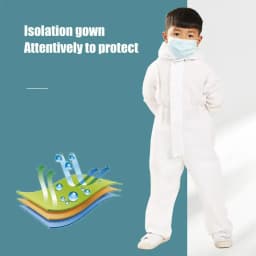 Dustproof Kids Breathable Protective Coveralls Isolation Suit Hooded Children Disposable Full Body Gown Lightweight Play Costume