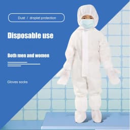 Dustproof Kids Breathable Protective Coveralls Isolation Suit Hooded Children Disposable Full Body Gown Lightweight Play Costume