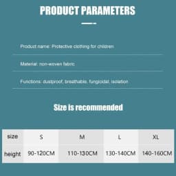 Dustproof Kids Breathable Protective Coveralls Isolation Suit Hooded Children Disposable Full Body Gown Lightweight Play Costume