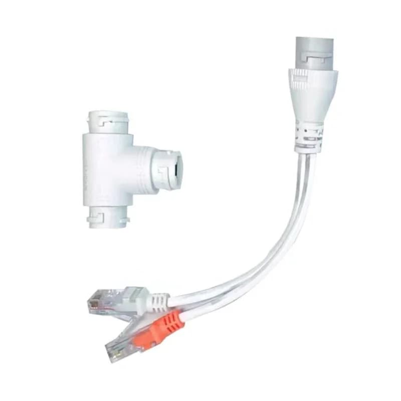 2 In 1 POE Splitter POE Adapter Cable Three-Way RJ45 Head For IP Security Camera System