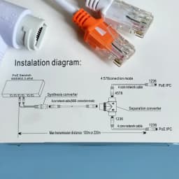 2 In 1 POE Splitter POE Adapter Cable Three-Way RJ45 Head For IP Security Camera System