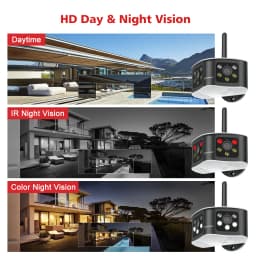 BOAVISION Outdoor 4K 8MP 180° Ultra Wide View Angle Panoramic WIFI Dual Lens Fixed IP Camera AI Human Detection Security Cam