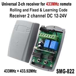 Universal Garage Gate Door Receiver 2CH 433,92Mhz Remote Control Switch 433MHz Receiver For Multi Brand