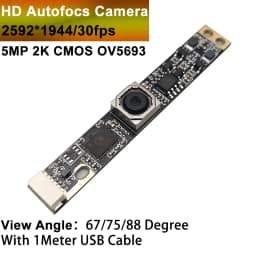 HD 5MP Autofocus USB Camera Module 2592*1944 OV5693 Sensor UVC Plug and Play for Creality Falcon 2, Xtool and LightBurn Software