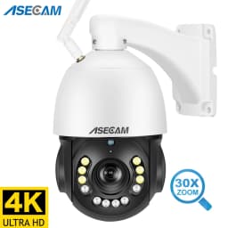 8MP 4K IP Camera Wifi 30X Optical Zoom PTZ CCTV Outdoor AI Human Vehicle Tracking Audio Onvif POE Surveillance Camera