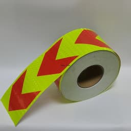 High Intensity Reflective Stickers Waterproof Strip Fluorescent Yellow-Red 10cm*5m Arrow Adhesive Conspicuity Tape For Truck Car
