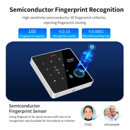 TF886 Fingerprint Keypad Standalone Rfid Card Reader for 12V Electric Access Control System Door Entry Zinc Metal Backlight