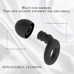 8 Ear Tips in XS/S/M/L Quiet Ear Plugs for Noise Reduction – Super Soft, Reusable Hearing Protection for Sleep,Swim, Work