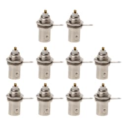 10Pcs/Set BNC Female Nut Bulkhead Solder Connector Adapter For Video Surveillance