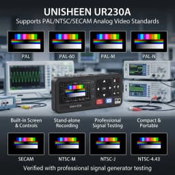 UNISHEEN Battery Socket TF Analog CVBS RCA SVideo Camera USB Tape VCR VHS Capture Card Box MP3 Video Recoder