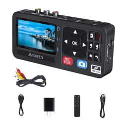 UNISHEEN Battery Socket TF Analog CVBS RCA SVideo Camera USB Tape VCR VHS Capture Card Box MP3 Video Recoder
