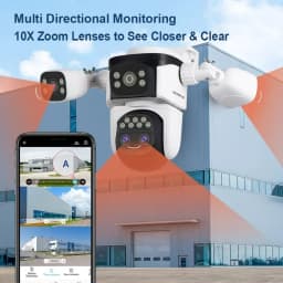 LS VISION Three Screens WiFi Security Camera Outdoor PTZ 10X Optical Zoom Cameras Auto Tracking CCTV Camera Surveillance
