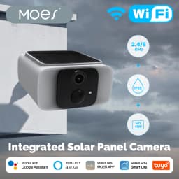 MOES Tuya WiFi 2.4GHz 5GHz Dual Band Smart Solar Power Panel Integrated Camera IP65 Waterproof APP Monitoring Alexa Google Home