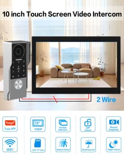 Password 4in1 Unlock HD Wifi Doorbell Video Intercom System For Home Doorphone Tuya Smart 1080P Touch Monitor Security Protect
