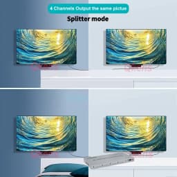 4K 60Hz 4x4 HDMI Matrix with Audio Extractor HDR 3D 1080P Video Switcher Splitter 4 in 4 Out HDCP2.2 EDID RS232 for PS4 PC To TV