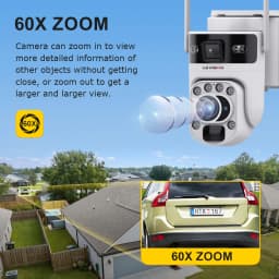 LS VISION 12MP 60X Optical Zoom Solar Securty Camera Outdoor 4G/WiFi Dual Screen Two Way Talk Auto Tracking CCTV Camera Ubox App