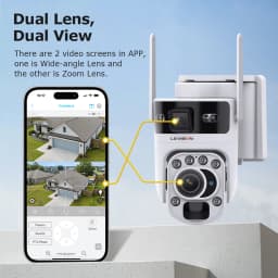 LS VISION 12MP 60X Optical Zoom Solar Securty Camera Outdoor 4G/WiFi Dual Screen Two Way Talk Auto Tracking CCTV Camera Ubox App