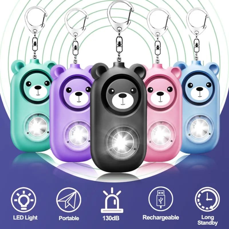 Personal Self Defense Alarm 130db Self Defense Siren Safety Alarm For Women Girl Personal Keychain Alarm With lighting