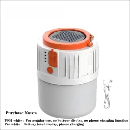 Super Bright Camping Light Bulb Solar LED 6 Lighting Modes USB Rechargeable Power Bank Outdoor BBQ Tents Hanging Emergency Light
