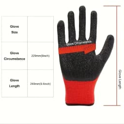 Flexible Latex Coated Gloves: Industrial-Grade & Odor-Free for Auto Repair, Landscaping & Construction