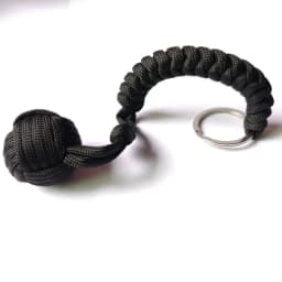 Outdoor Security Protection Black Monkey Fist Steel Ball for Girl Bearing Self Defense Lanyard Survival Key Chain Broken Windows