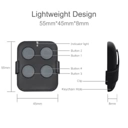 TELECO TXP-433-A02 Gate Door Remote Control Compatible With TELECO TXP-433-A01 TXP-433-A02 TXP-433-A04 433.92MHz Gate Keyfob