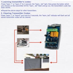 433.92MHz Universal Garage Door Remote Control Receiver AC DC 7-32V 85-250V Switch Module 2CH 433 Rolling Code Momentary Toggle
