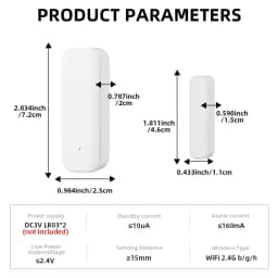 WiFi or Zigbee Window Door Sensor With Battery Smart Home Security Alarm System Voice Control Via Alexa Google Home Smart