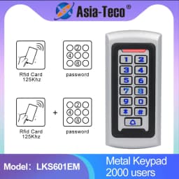 Backlight Metal Keypad Wiegand RFID Card Reader 125khz Access Control System Proximity Card Standalone 2000 User Door Lock