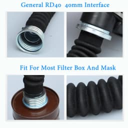 0.5M/1M RD40 Hose For 3M Gas Mask 6800A FM14 05A Respirator Rubber Flexible Scalable Good Airtightness