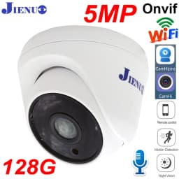JIENUO 5MP Dome Wifi IP Camera 128G 64G 32G Cctv Security Surveillance Wireless Infrared Night Vision Onvif 1080P Home Cam CamHi
