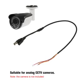1pcs 60cm 5 Pin Analog BNC Video Cable Power Lead Wire F Video & DC Jack Female Cord for Analog CCTV Camera PCB Board