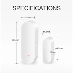 Tuya Smart WiFi Door Sensor Smart Home Open Close Detector Smartlife App Control Notification Compatible with Alexa Google Home