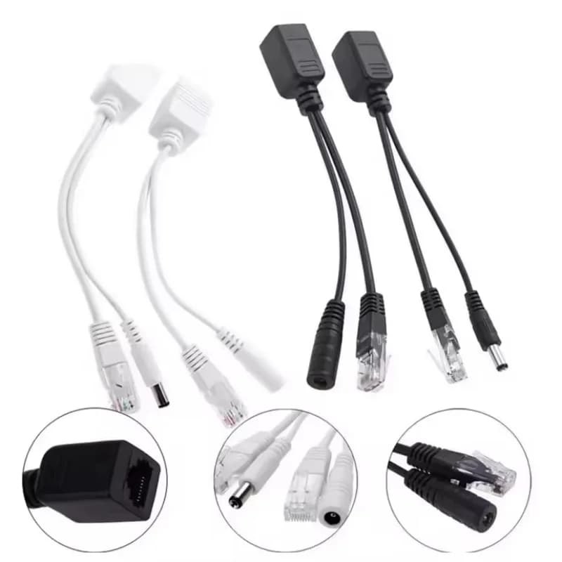 1 Pair Passive Power Over Ethernet Adapter Cable POE Cable POE Splitter RJ45 Injector Power Supply Module 12-48v for IP Camea