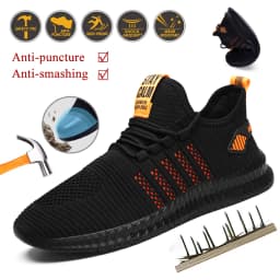 Work Safety Shoes Summer Breathable Men Air Cushion Work Protective Shoes Sneakers Anti-Puncture Work Shoes Male Steel Toe Shoes