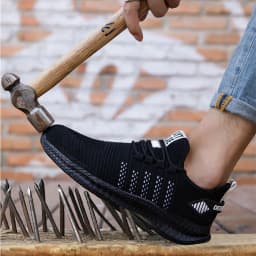 Work Safety Shoes Summer Breathable Men Air Cushion Work Protective Shoes Sneakers Anti-Puncture Work Shoes Male Steel Toe Shoes