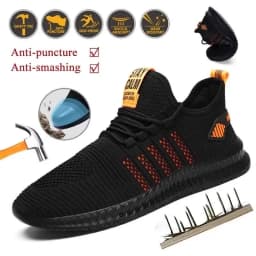 Work Safety Shoes Summer Breathable Men Air Cushion Work Protective Shoes Sneakers Anti-Puncture Work Shoes Male Steel Toe Shoes