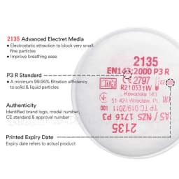 2135/2138 P3 R Particulate Filter with Nuisance Level for 3m 6800 7502 6200 Series Respirator Dust Mask