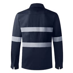 Hi Vis Viz Shirts Safety Construction Workwear Two Tone 100% Cotton Reflective Long Sleeve