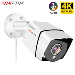 Video Surveillance POE Camera, Security 4K Whit Audio Metal, 48V POE, DC12V, 4MP, 5MP, 8MP, Infrared Night Vision, Waterproof