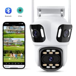 Three Lens PTZ IP Camera Outdoor HD Three Screen WiFi Security Camera Auto Tracking Dual Len Wireless CCTV Camera ICsee