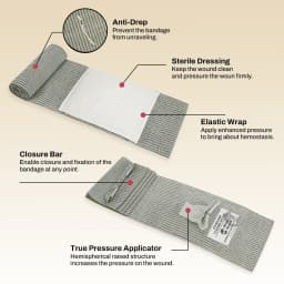 6 Inch Pressure Emergency Bandage, Rhino Rescue Compression Trauma Wound Dressing, Medical Combat First Aid Kit IFAK Supplies,